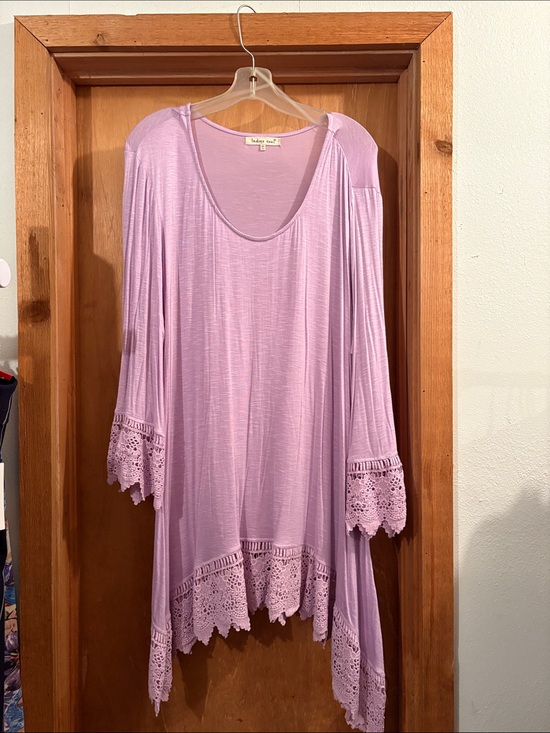 indgo soul Tops - indigo soul Lilac Crochet-Hem Tunic Top